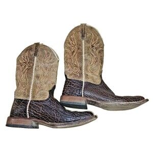 Anderson Bean Square Toe Cowboy Boots Size 12D 1557L Made In USA leather